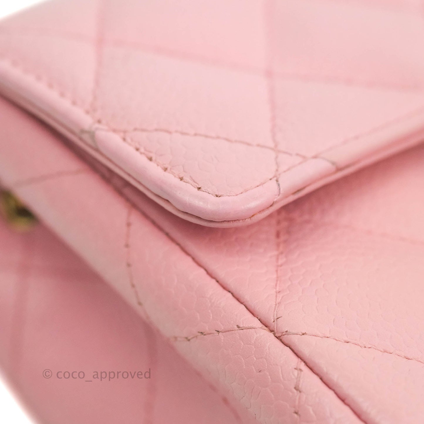 Chanel Quilted Vintage Mini Square Flap Pink Caviar Pink Hardware