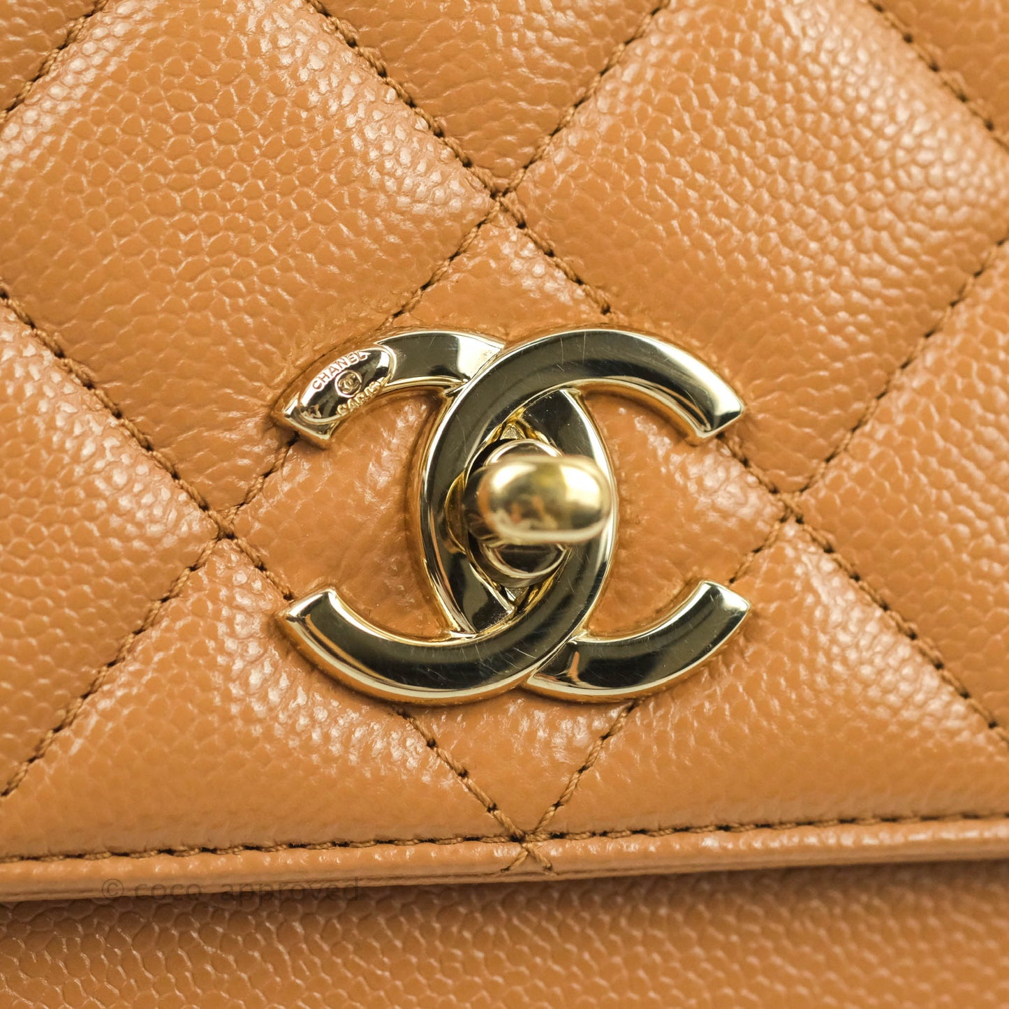 Chanel Quilted Medium Business Affinity Flap Caramel Caviar Gold Hardware 21P
