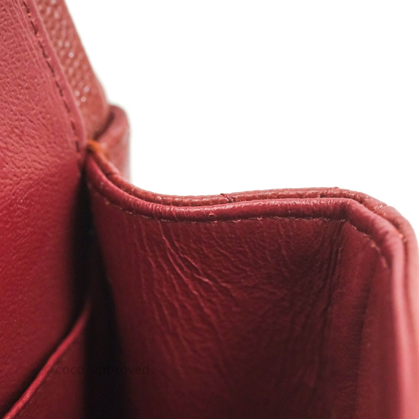 Chanel Small Classic Quilted Flap Iridescent Burgundy Caviar Aged Gold Hardware 18C