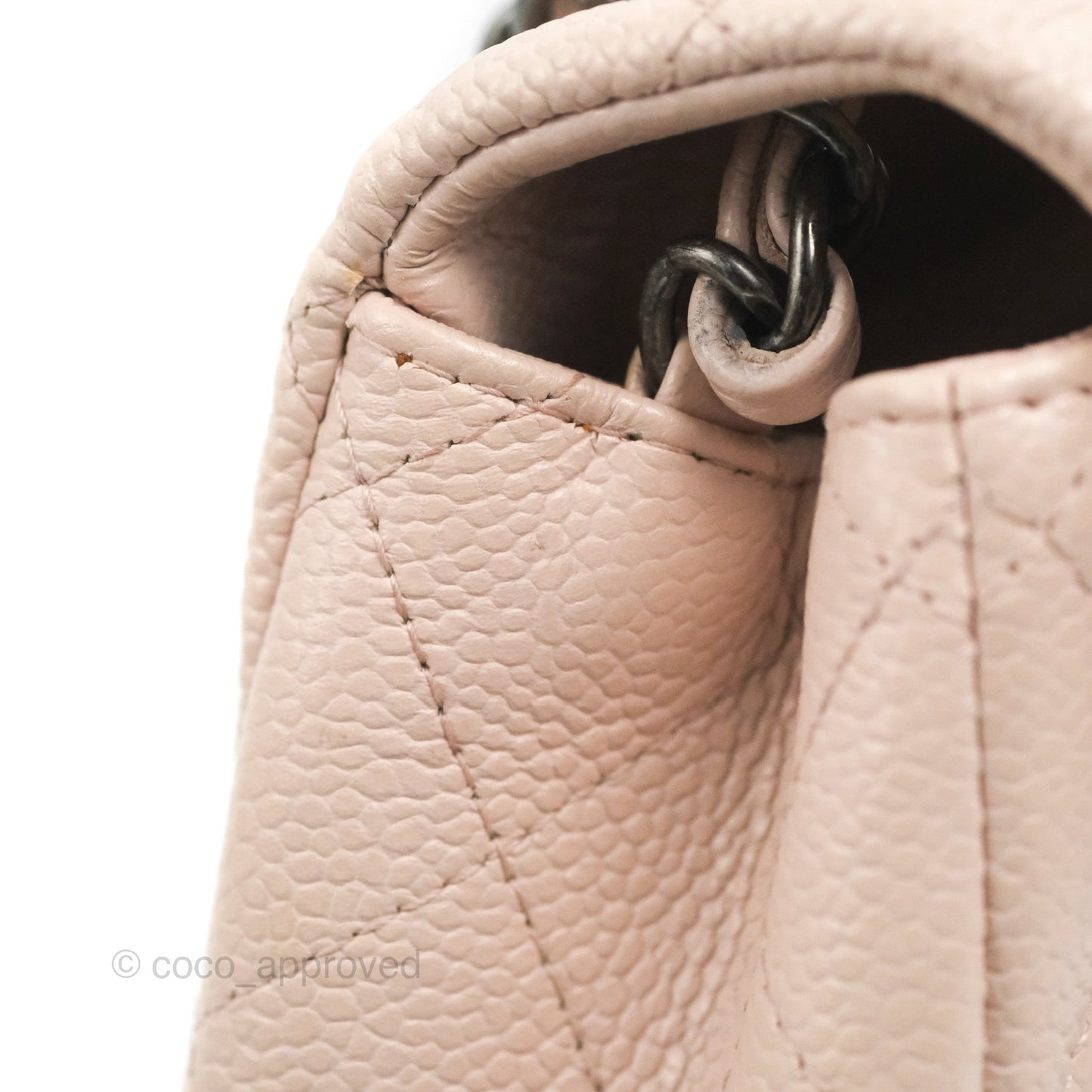 Chanel Quilted Mini Square Sakura Pink Caviar Ruthenium Hardware