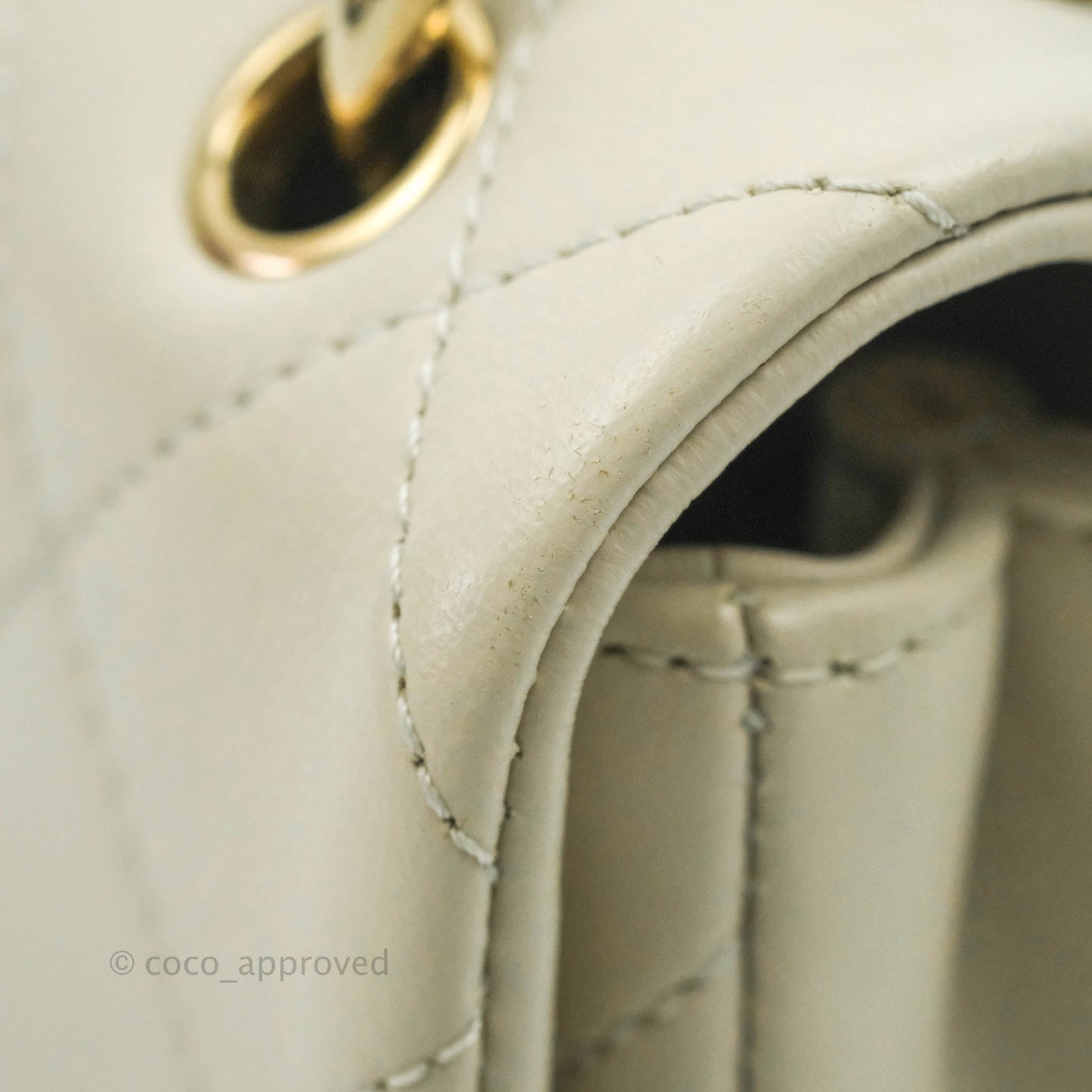 Chanel Flat Quilted Flap Bag Lambskin & Gold-Tone Ivory