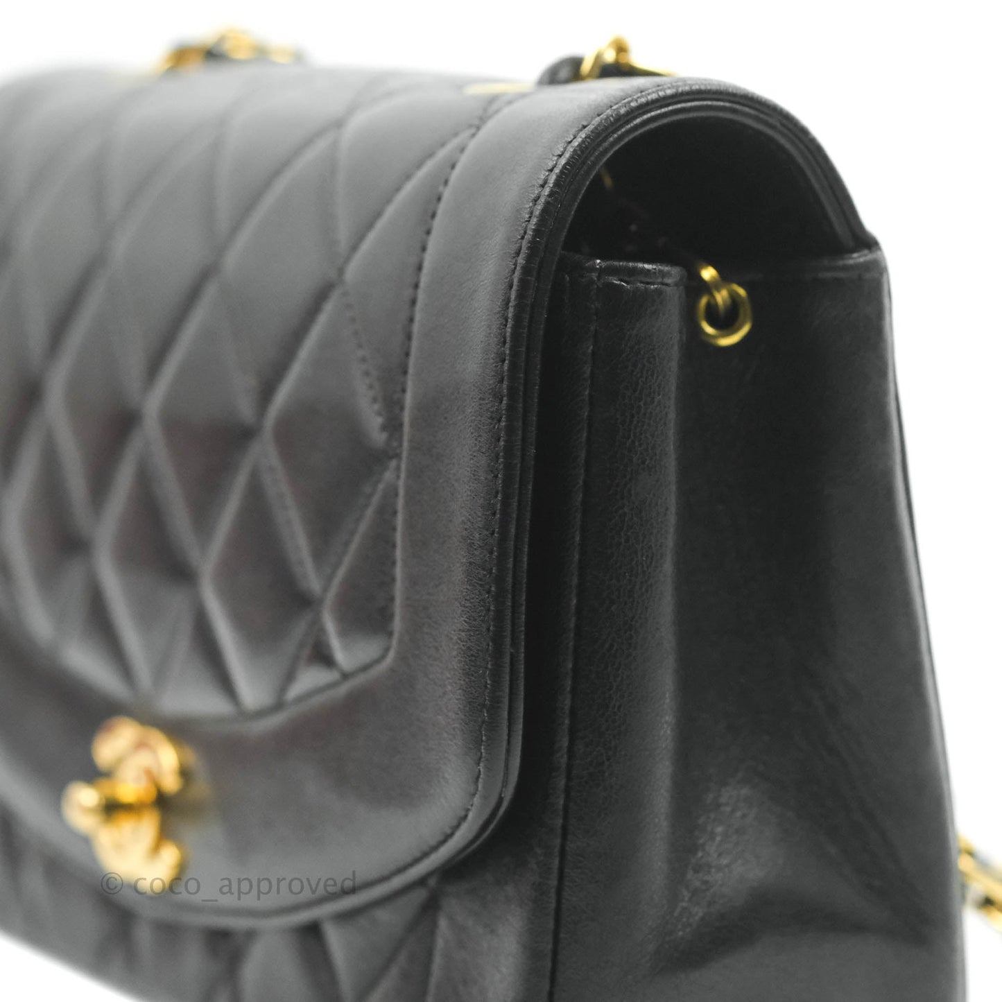 Chanel Black Quilted Lambskin Small Vintage Classic Diana Flap Bag