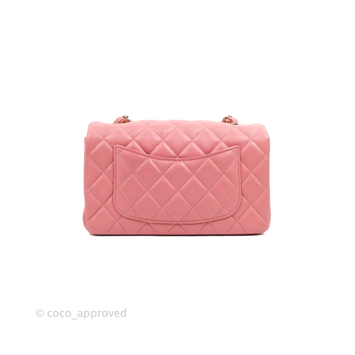 Chanel Quilted Mini Rectangular Flap Pink Lambskin Gold Hardware
