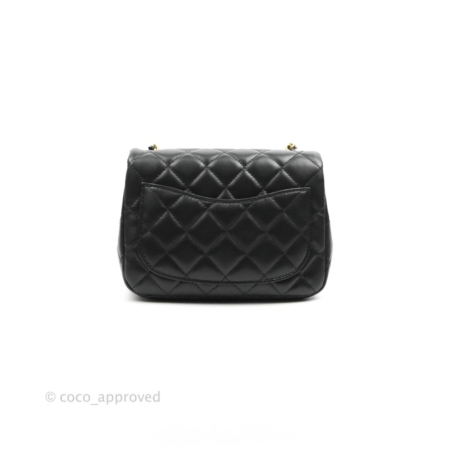 Chanel Romance Mini Square Flap Black Lambskin Aged Gold Hardware