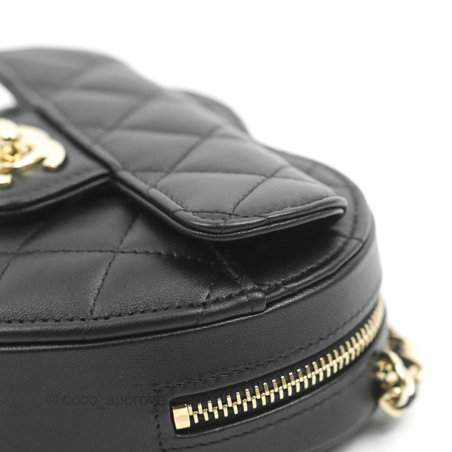 Chanel Small Heart Bag Black Lambskin Gold Hardware 22S
