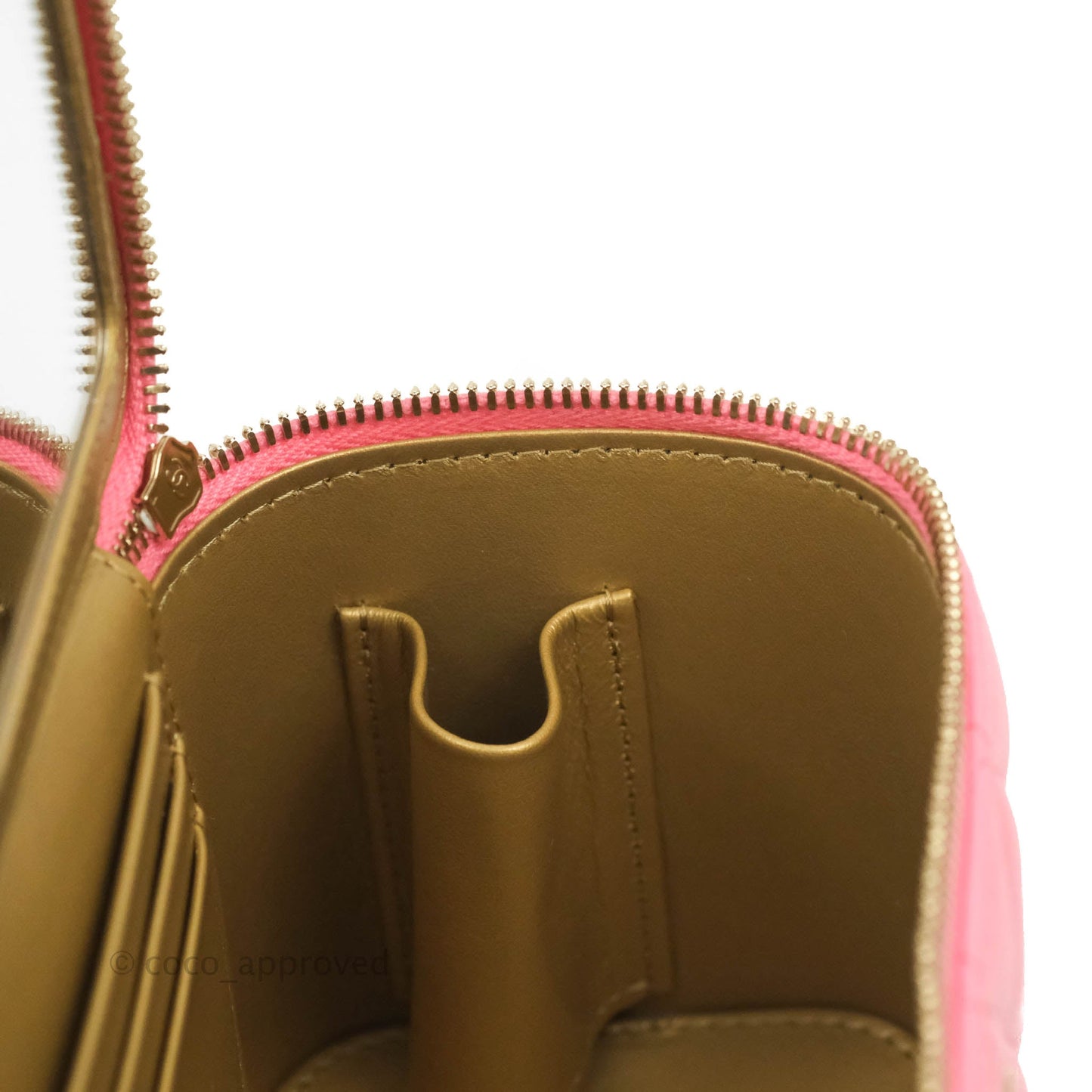 Chanel Vanity with Pearl Crush Chain Pink Lambskin Aged Gold Hardware