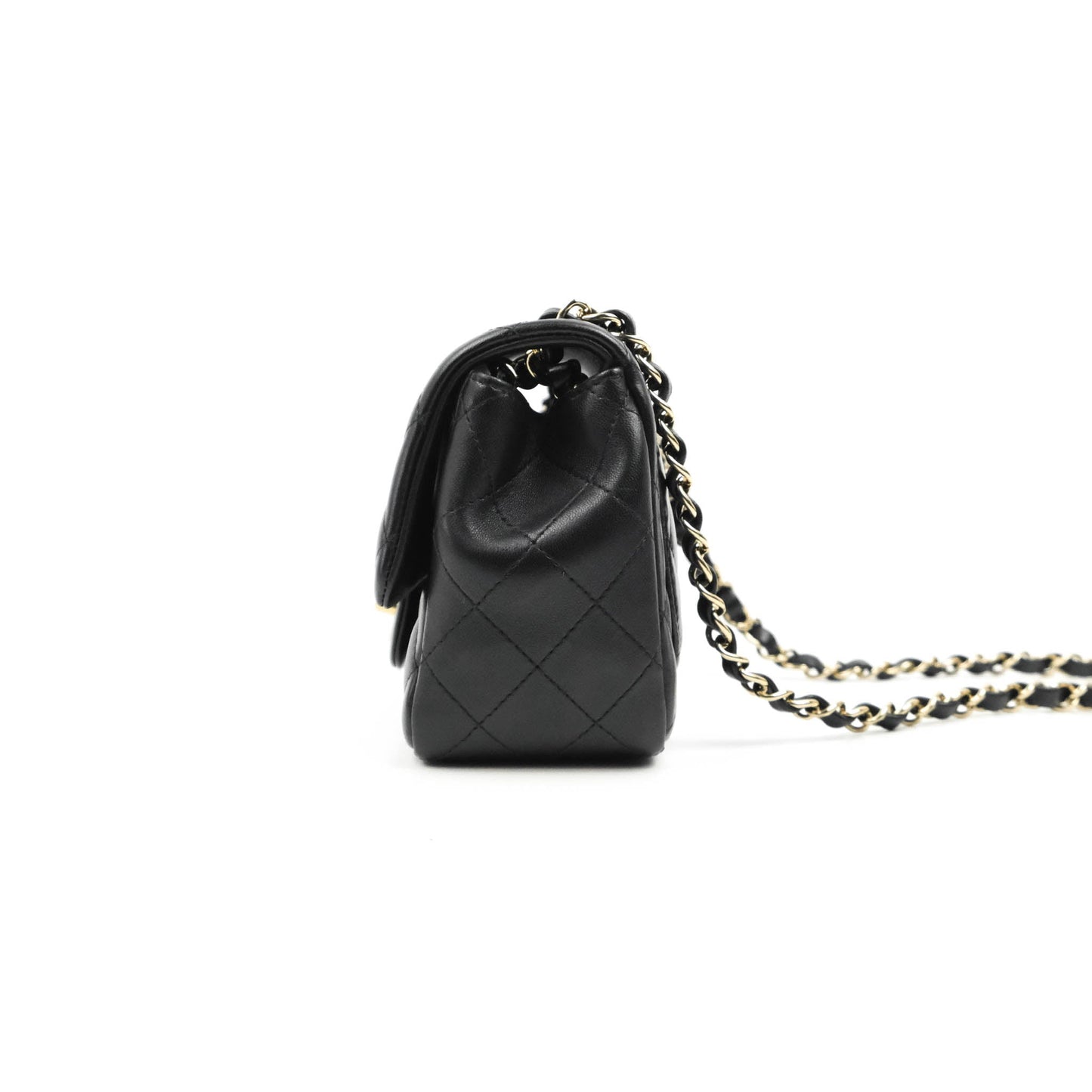 Chanel Mini Square Black Lambskin Gold Hardware