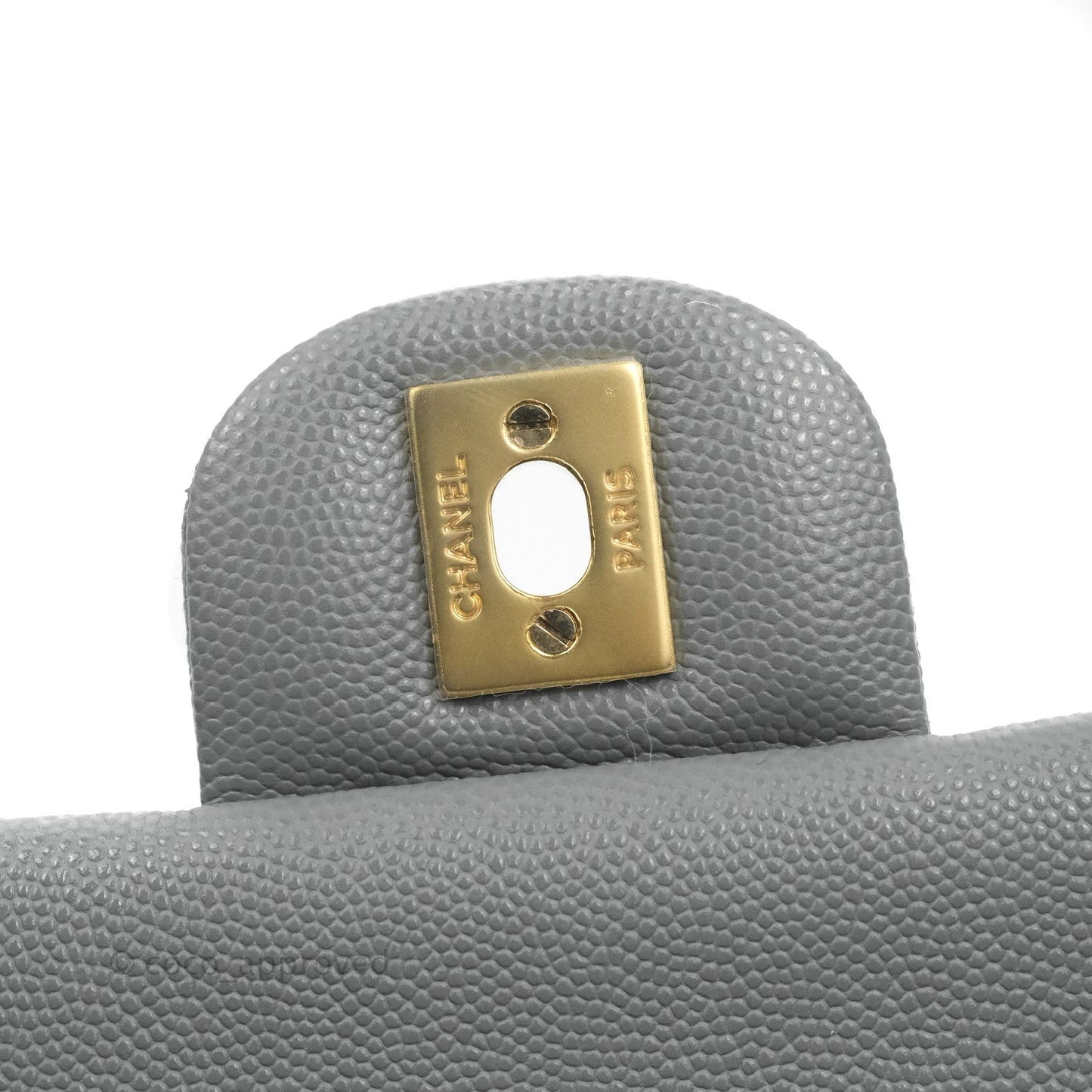 Chanel Classic Medium M/L Flap Dark Grey Caviar Gold Hardware 20C