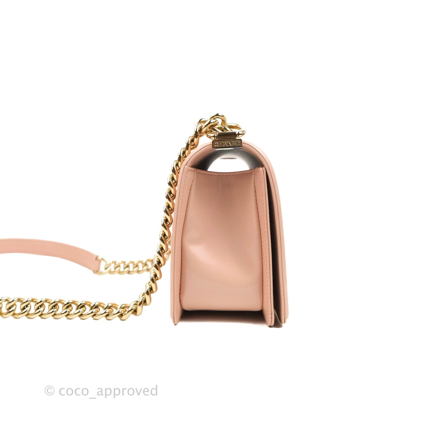 Chanel Quilted Medium Boy Iridescent Pink Shiny Calfskin Gold Hardware