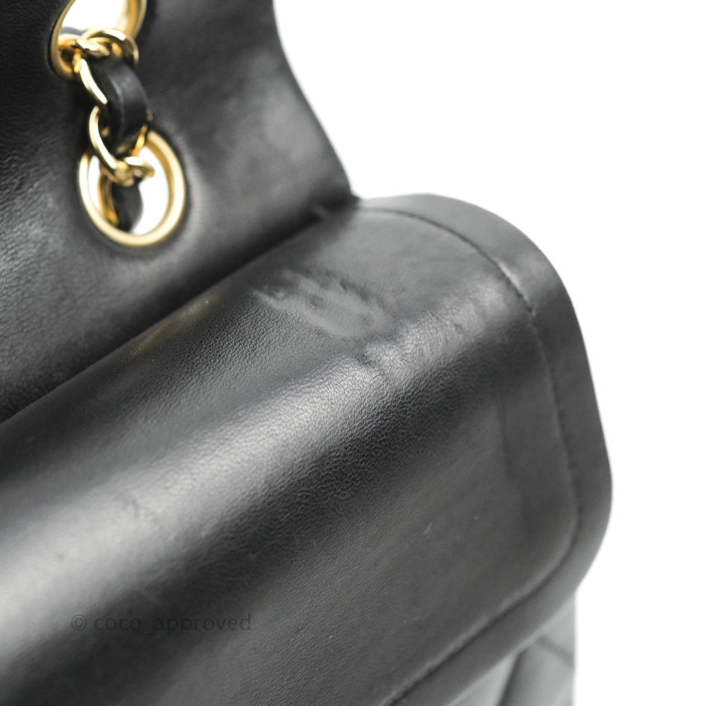 Chanel Classic M/L Medium Double Flap Black Lambskin Gold Hardware
