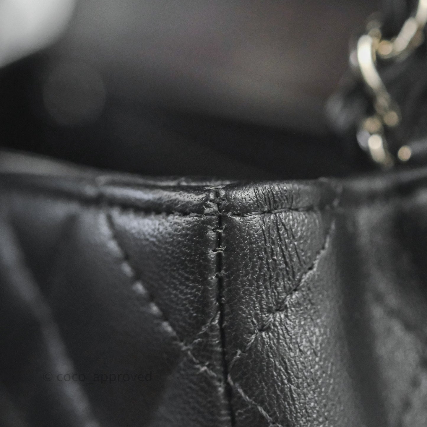 Chanel Quilted Mini Rectangular Flap Black Lambskin Silver Hardware