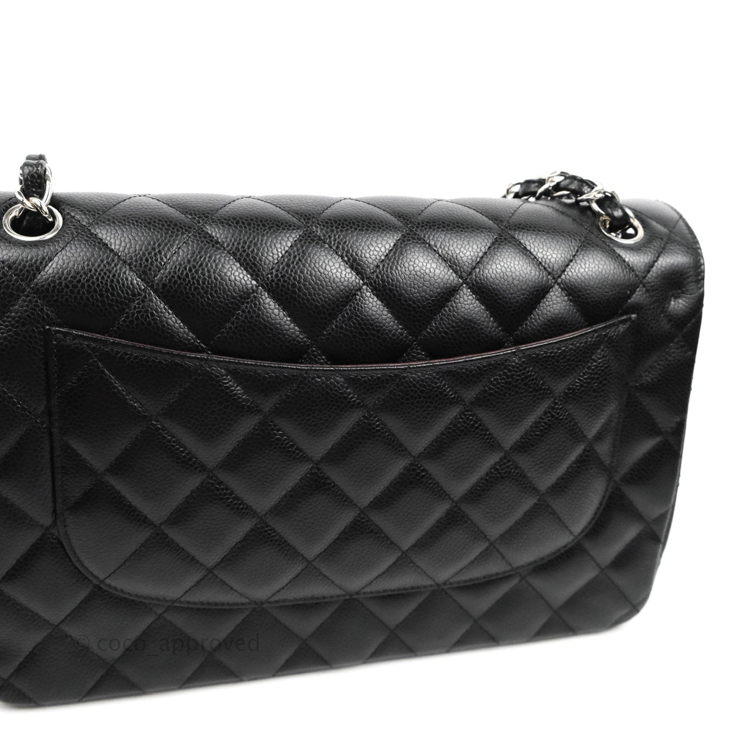 Chanel Jumbo Double Flap Black Caviar Silver Hardware⁣⁣