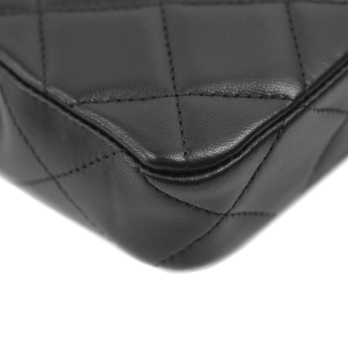 Chanel Mini Clutch With Chain Black Lambskin Gold Hardware 22C