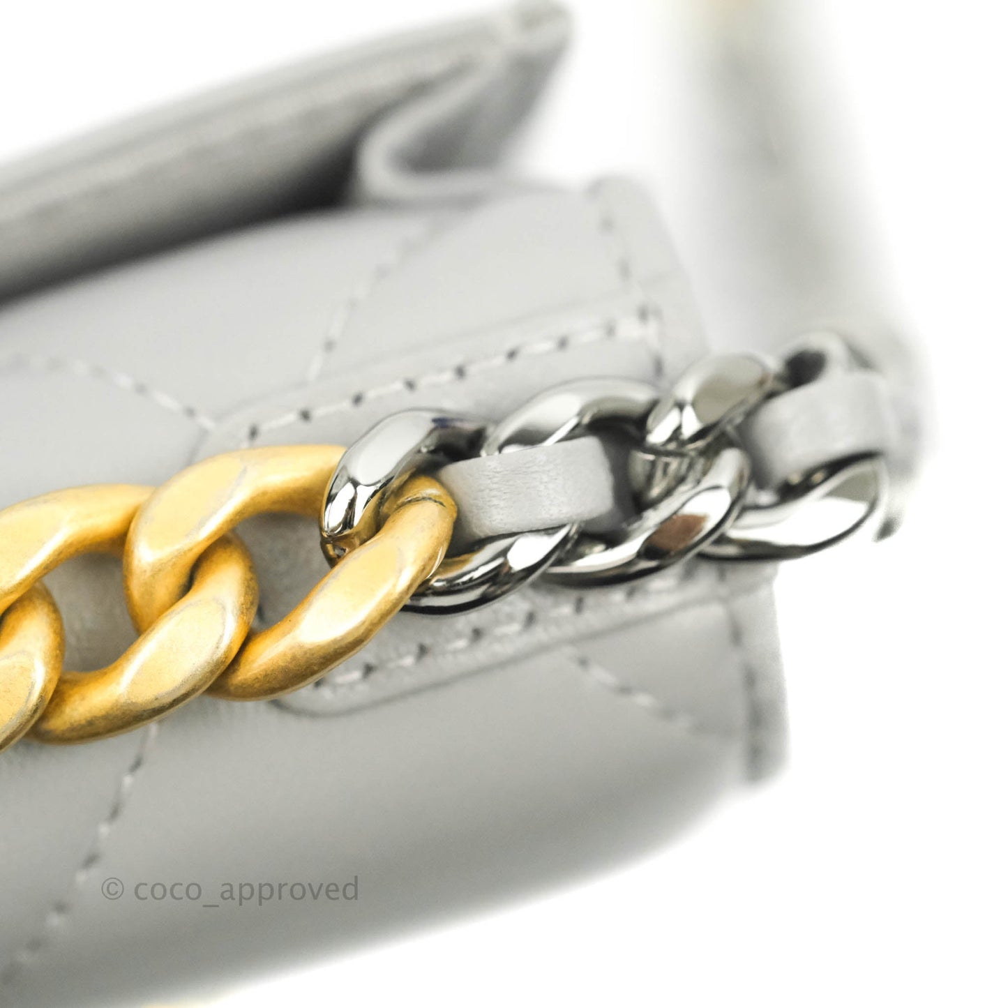 Chanel 19 Phone Holder Grey Mixed Hardware