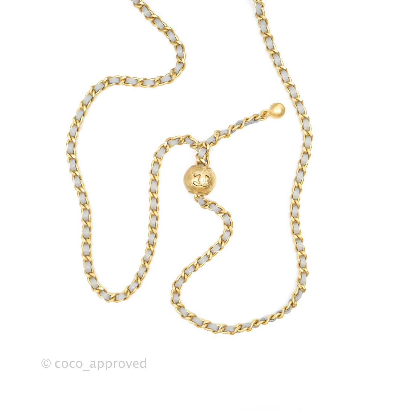 Chanel Vanity with Pearl Crush Chain Grey Lambskin Aged Gold Hardware