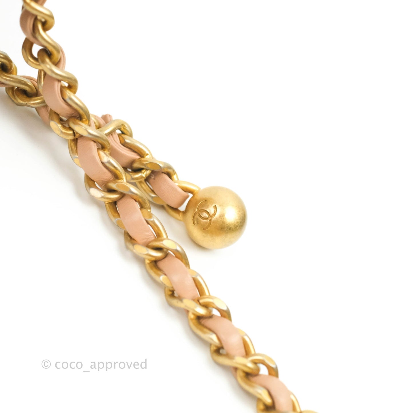 Chanel Quilted Perfect Fit Adjustable Beige Calfskin Gold Hardware 21A