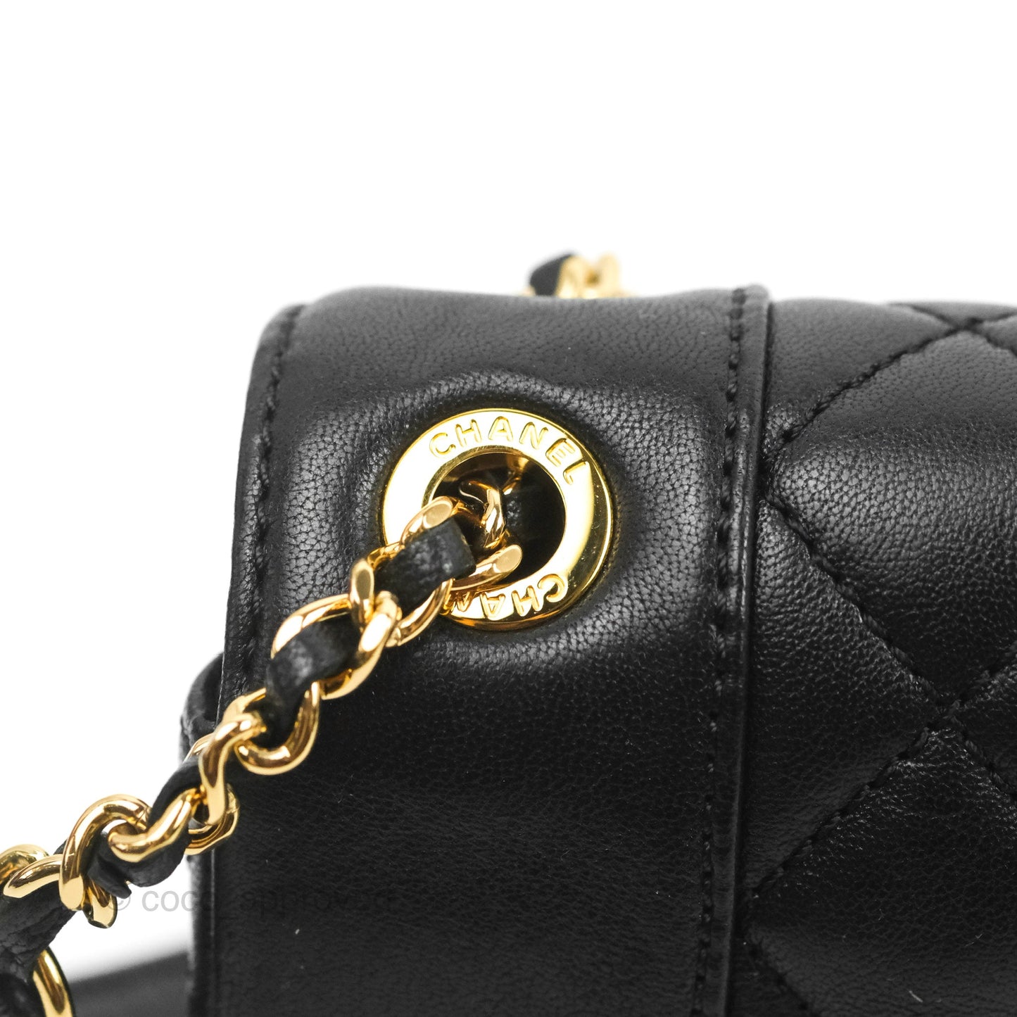 Chanel Small Vintage Mademoiselle Flap Black Sheepskin Gold Hardware