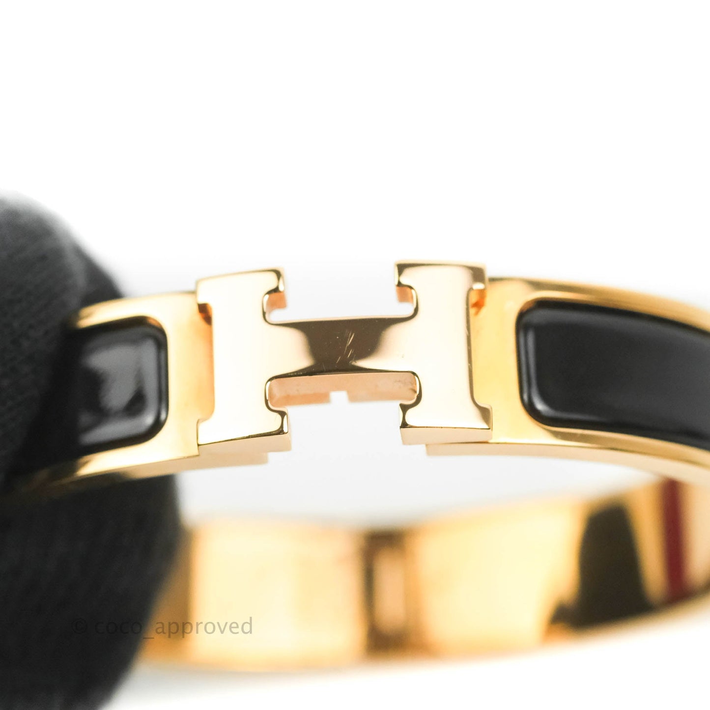 Hermès Clic H Bracelet Black Rose Gold PM