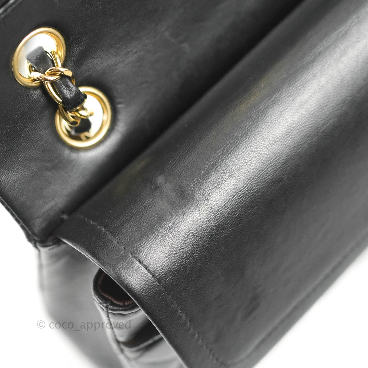 Chanel Classic M/L Medium Flap Quilted Black Lambskin 24K Gold Hardware