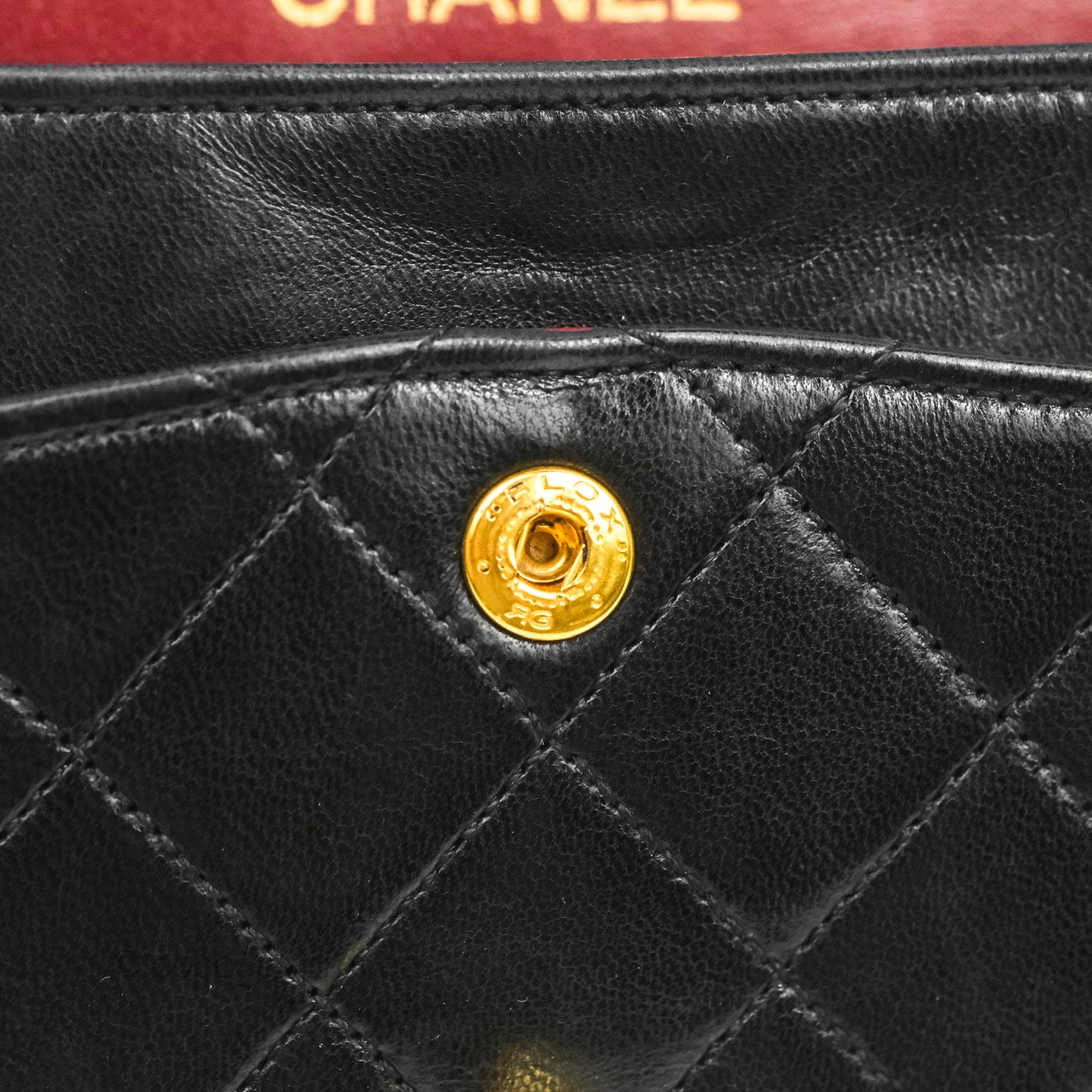 Chanel Classic Vintage Double Flap M/L Black Lambskin Gold Hardware