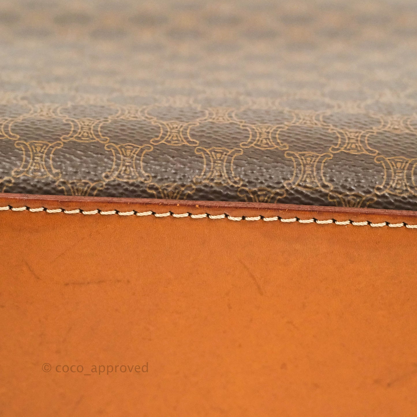 Celine Vintage Brown Canvas Top Handle Bag