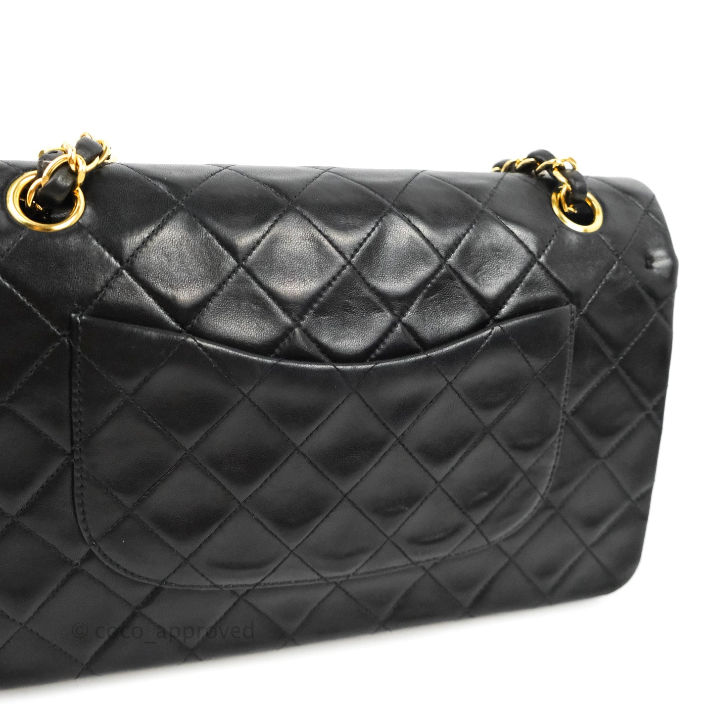Chanel Classic Vintage Medium Flap Black Lambskin 24K Gold Hardware