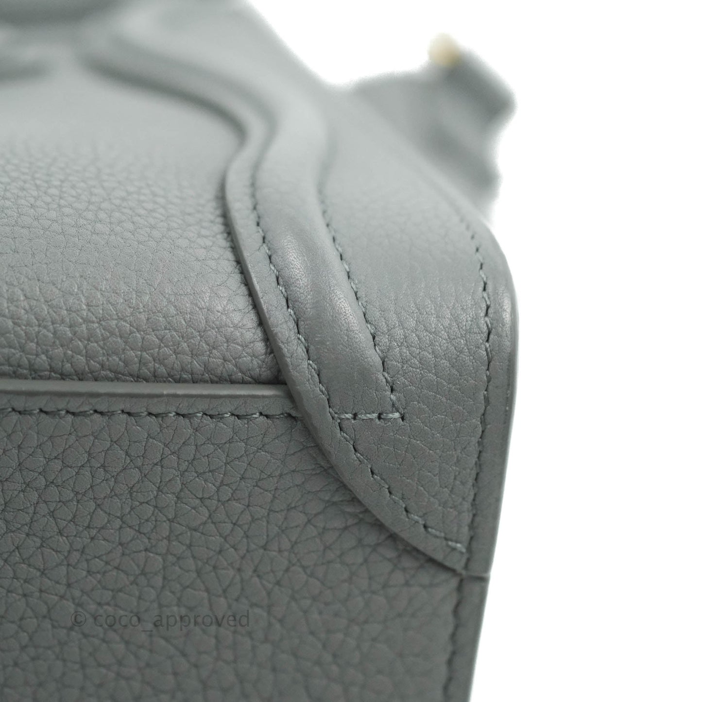 Celine Nano Luggage Grey Drummed Calfskin