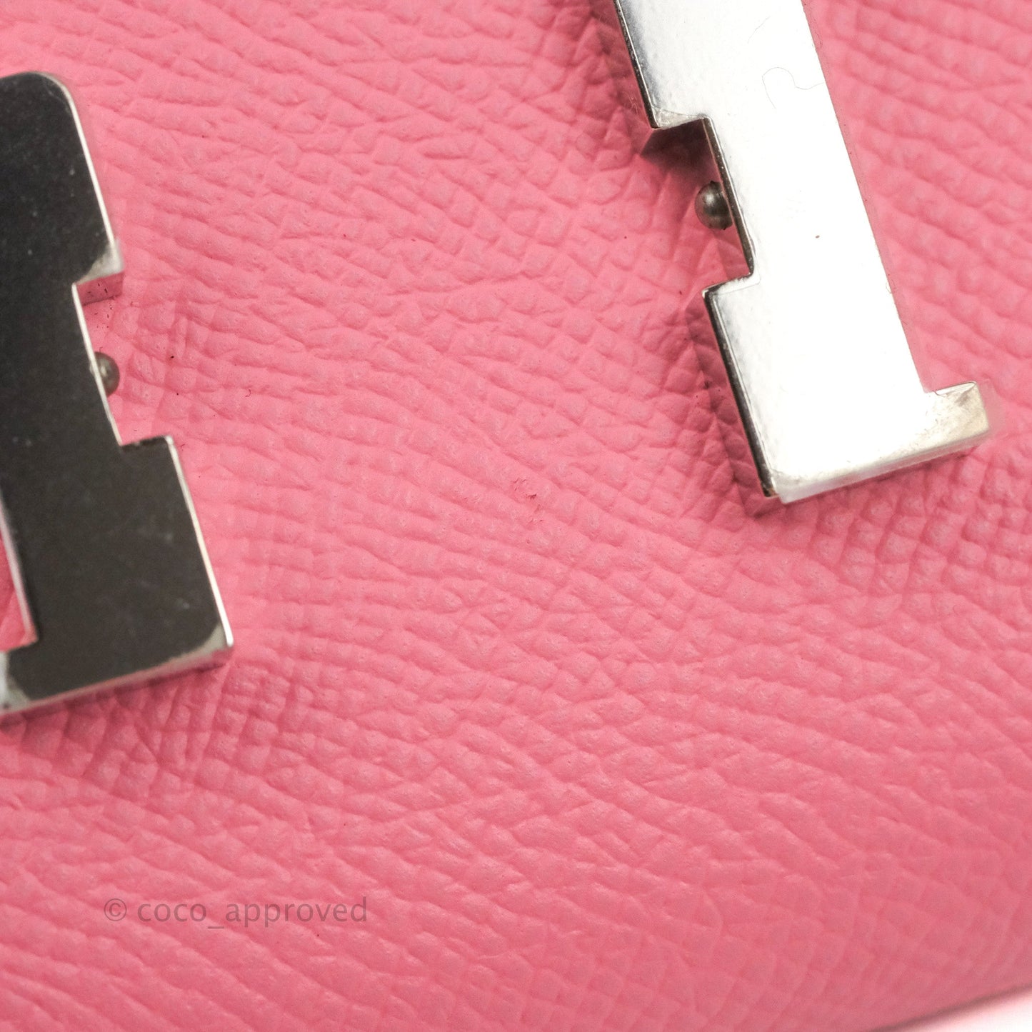 Hermès Constance Short Wallet Rose Azalee Epsom Silver Hardware