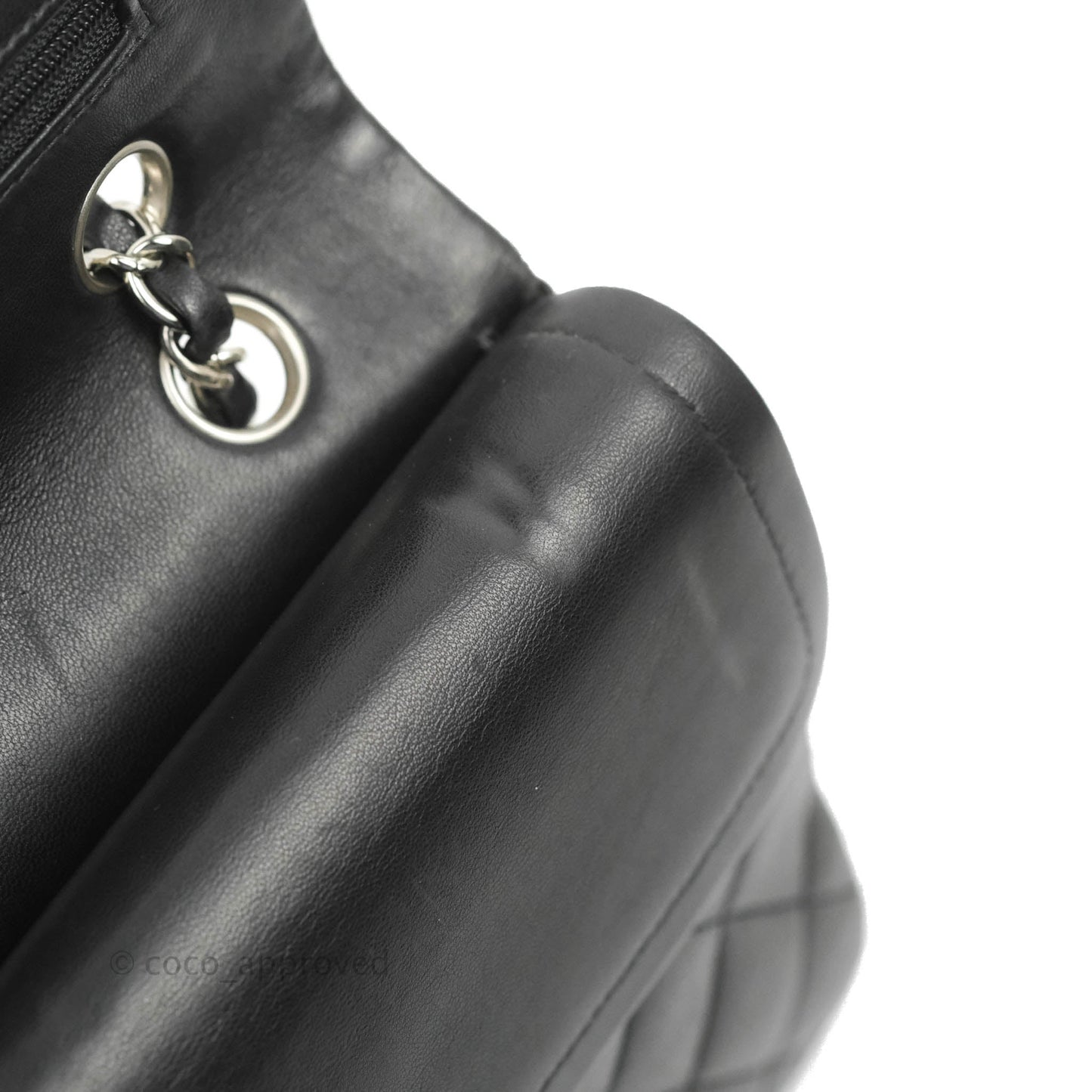 Chanel Medium Classic Quilted Flap Black Lambskin Silver Hardware