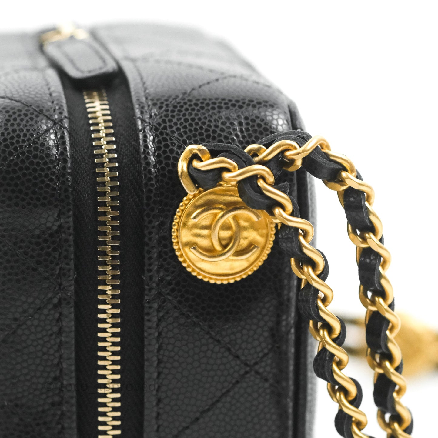 Chanel Quilted Twist Your Buttons Camera Black Caviar Gold Hardware