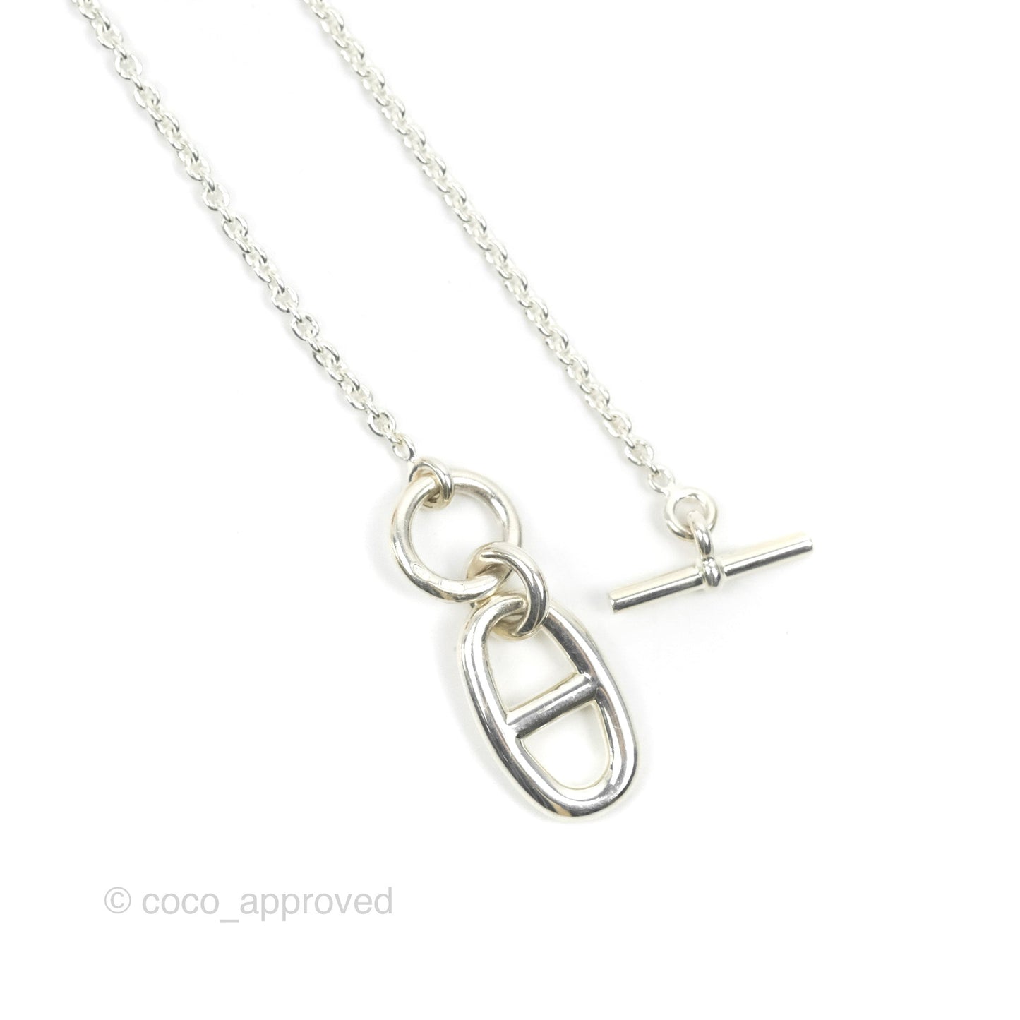Hermes Chaine d'ancre Pendant Necklace Silver 925