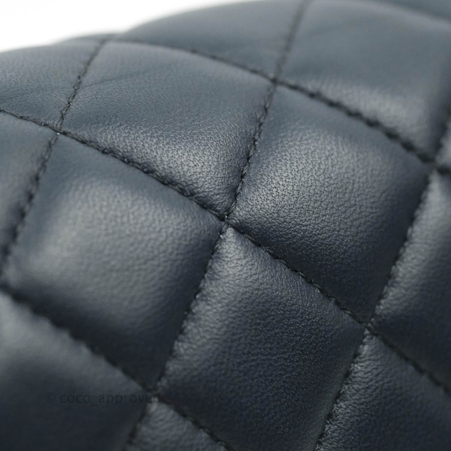 Chanel Quilted Mini Rectangular Flap Navy Lambskin Gold Hardware