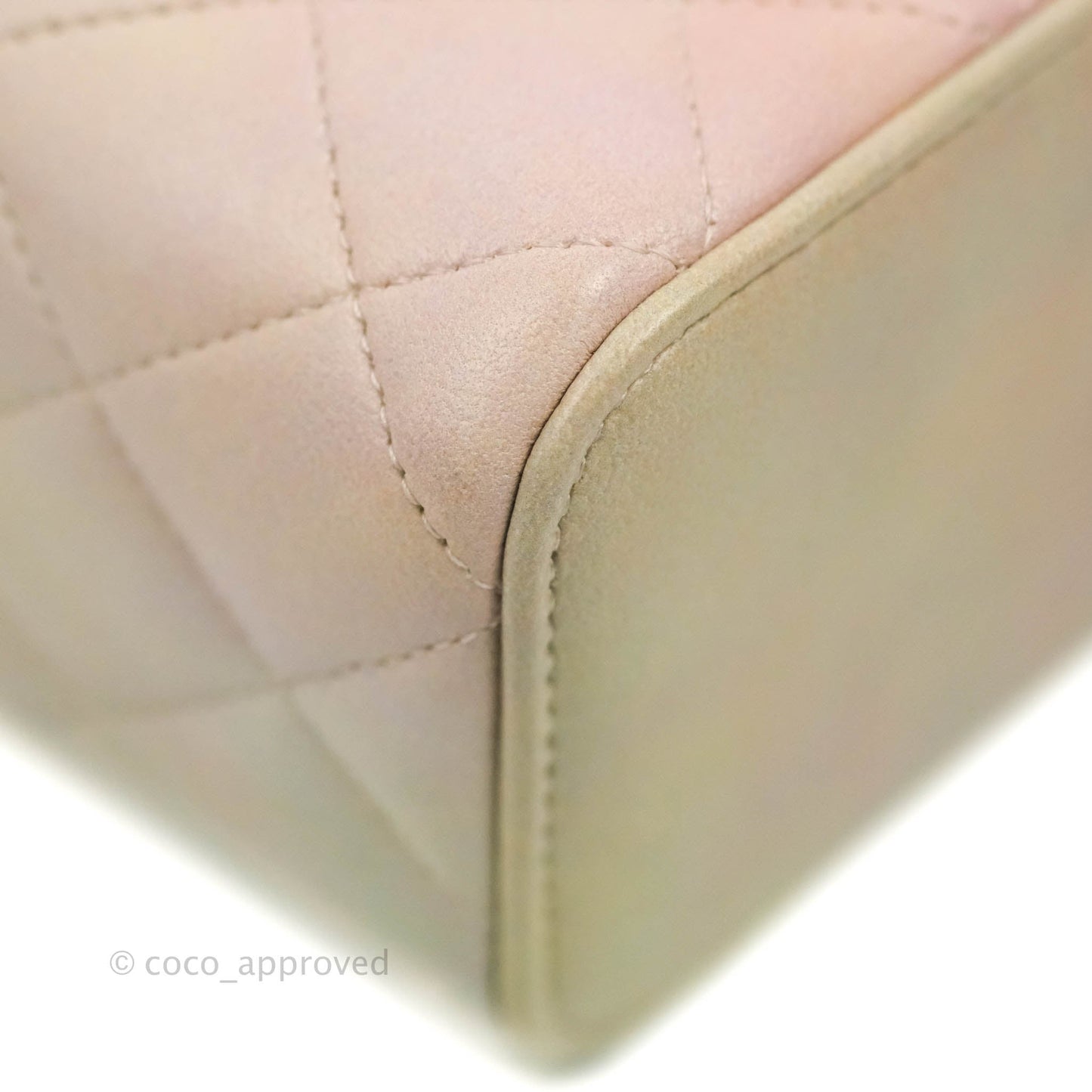 Chanel Mini Top Handle Vanity With Chain Rainbow Lambskin Aged Gold Hardware