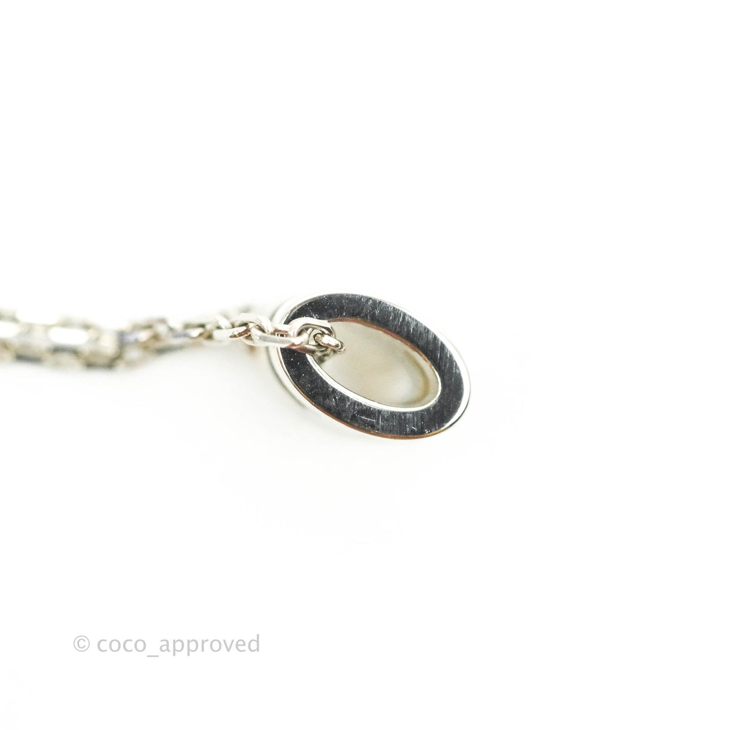 Hermès Mini Pop H White Pendant Necklace Silver Hardware