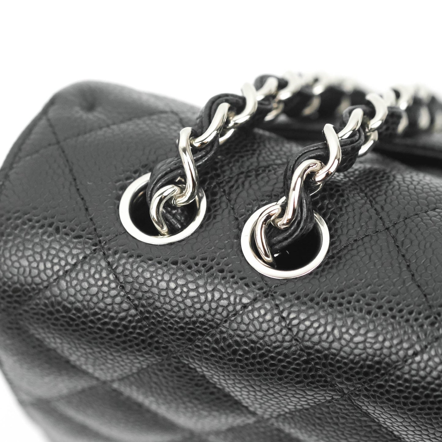 Chanel Jumbo Single Flap Black Caviar Silver Hardware