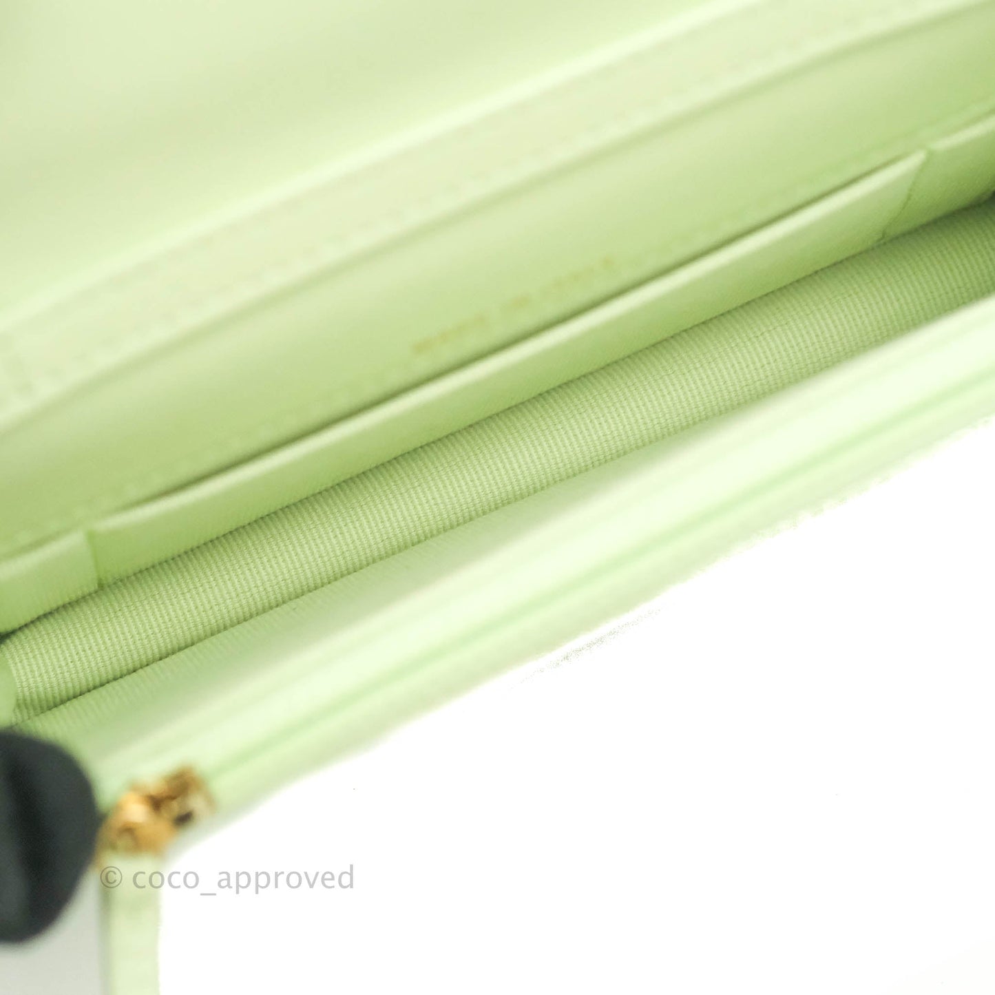 Chanel 19 Mini Clutch with Chain Light Green Lambskin Mixed Hardware 22C