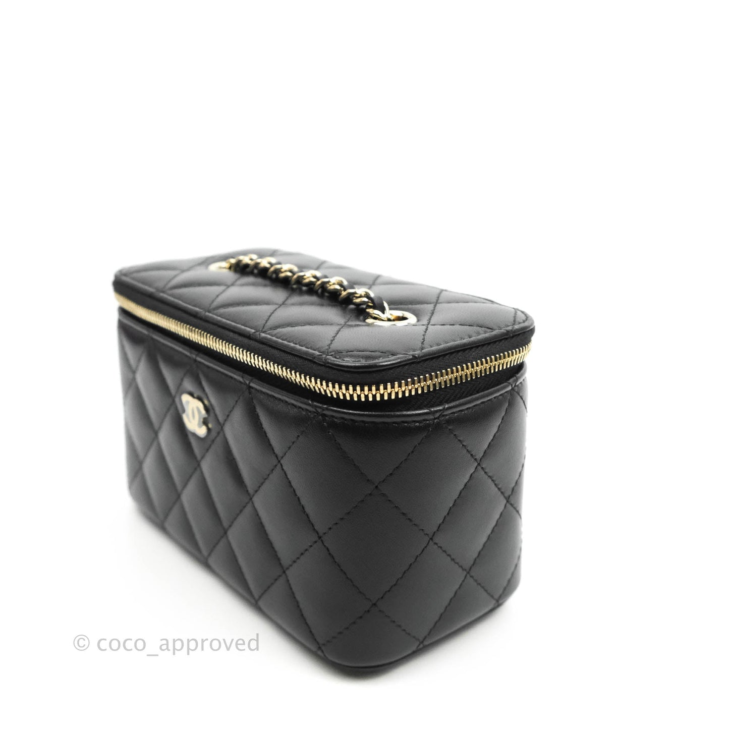 Chanel Vanity with Classic Chain Black Lambskin Gold Hardware