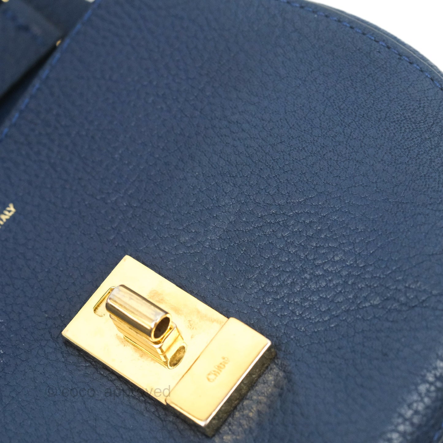 Chloe Mini Drew Crossbody Bag Navy Grained Leather