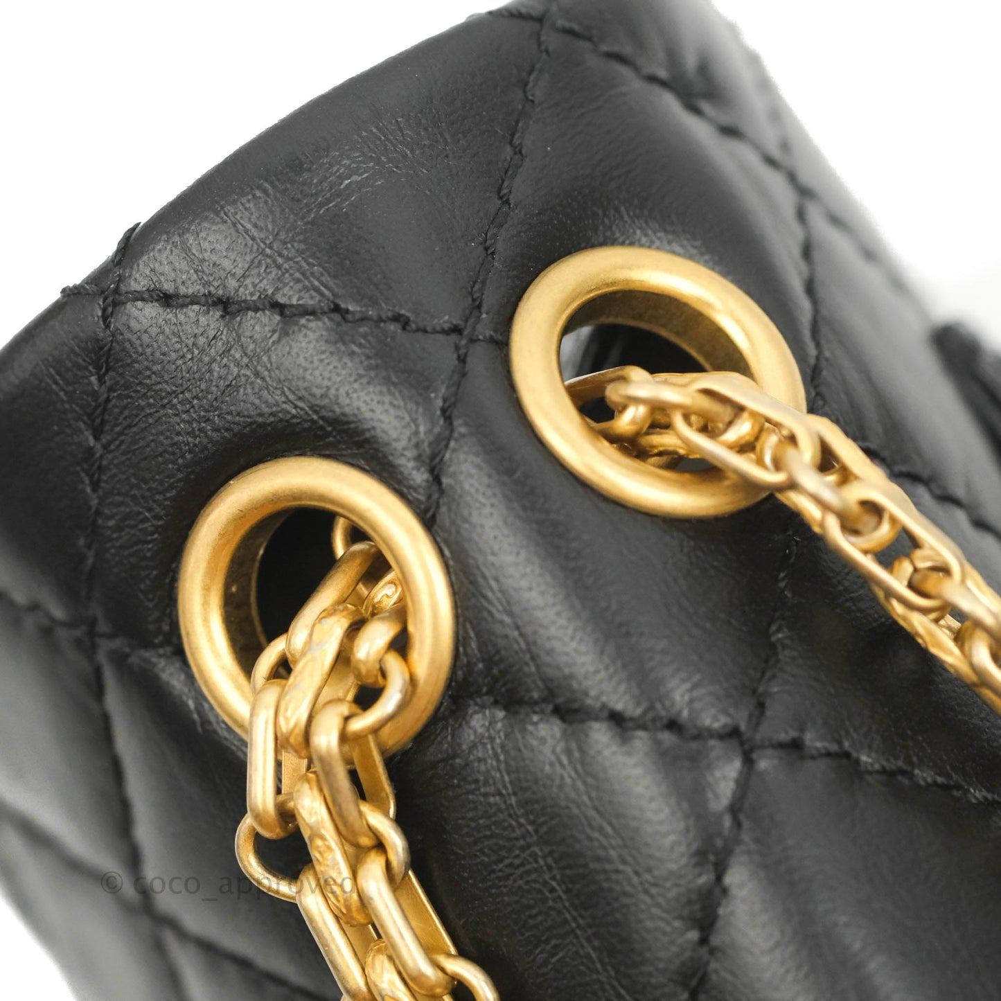 Chanel Mini Reissue 224 Black Aged Calfskin Aged Gold Hardware