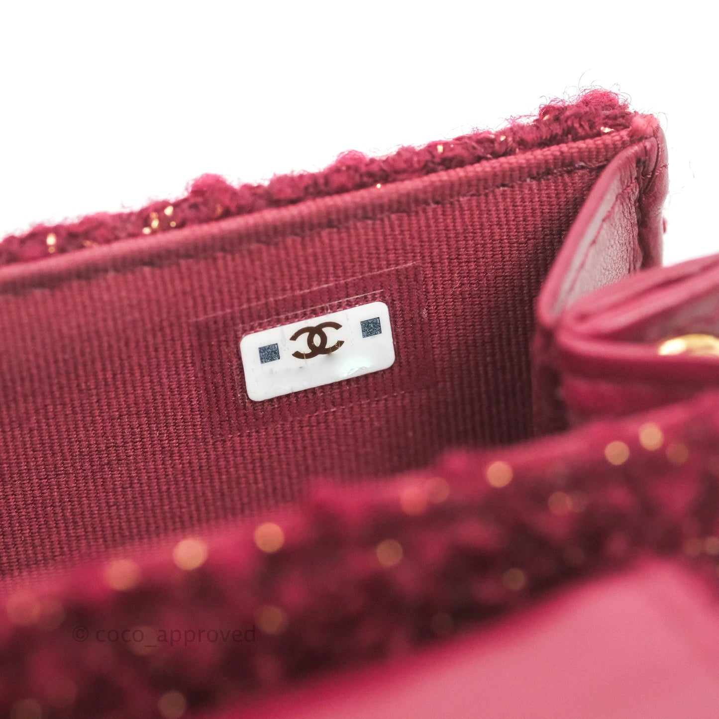 Chanel Clutch With Chain Red Tweed