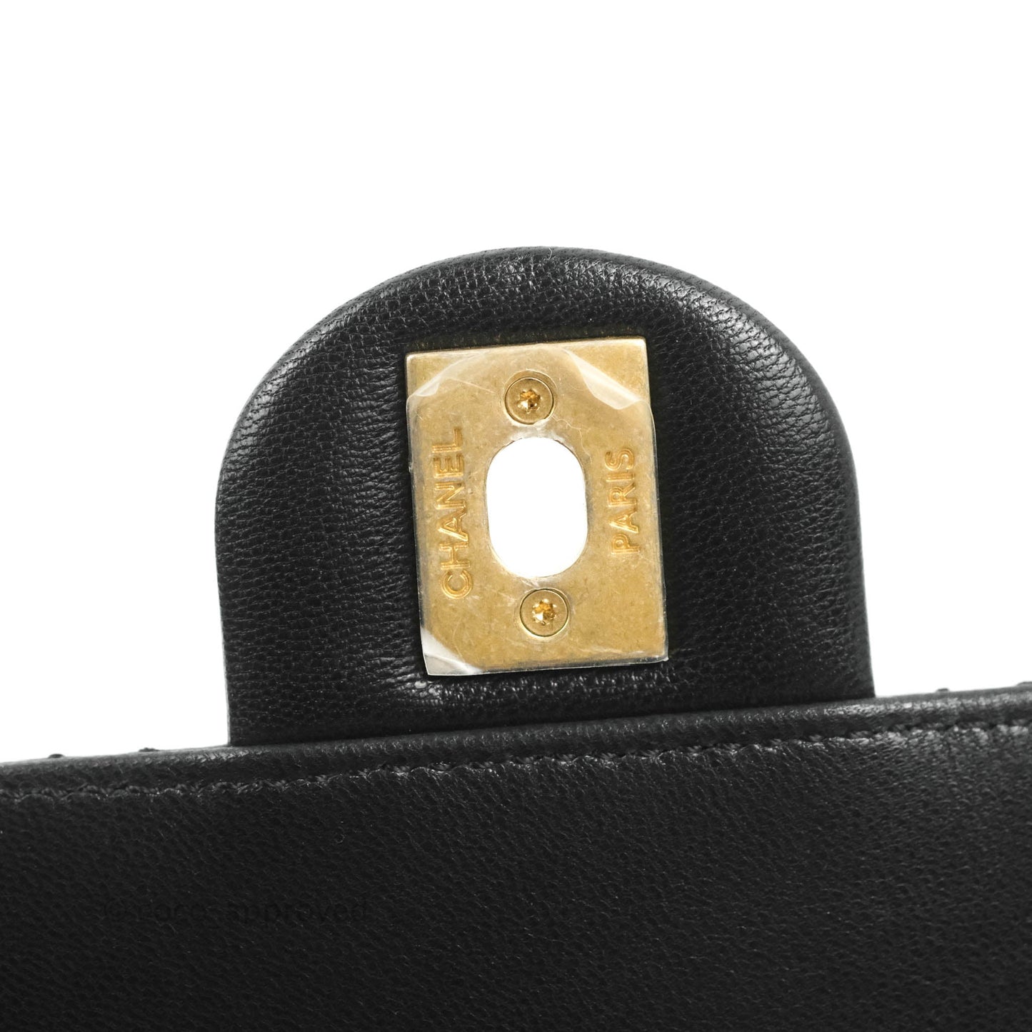 Chanel Quilted Chic Pearls Flap Black Goatskin Aged Gold Hardware