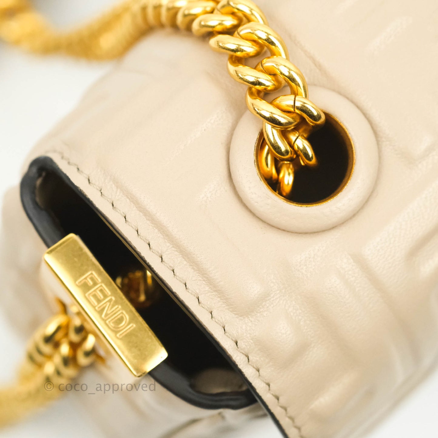 Fendi Baguette Chain Midi Light Grey Lambskin Bag