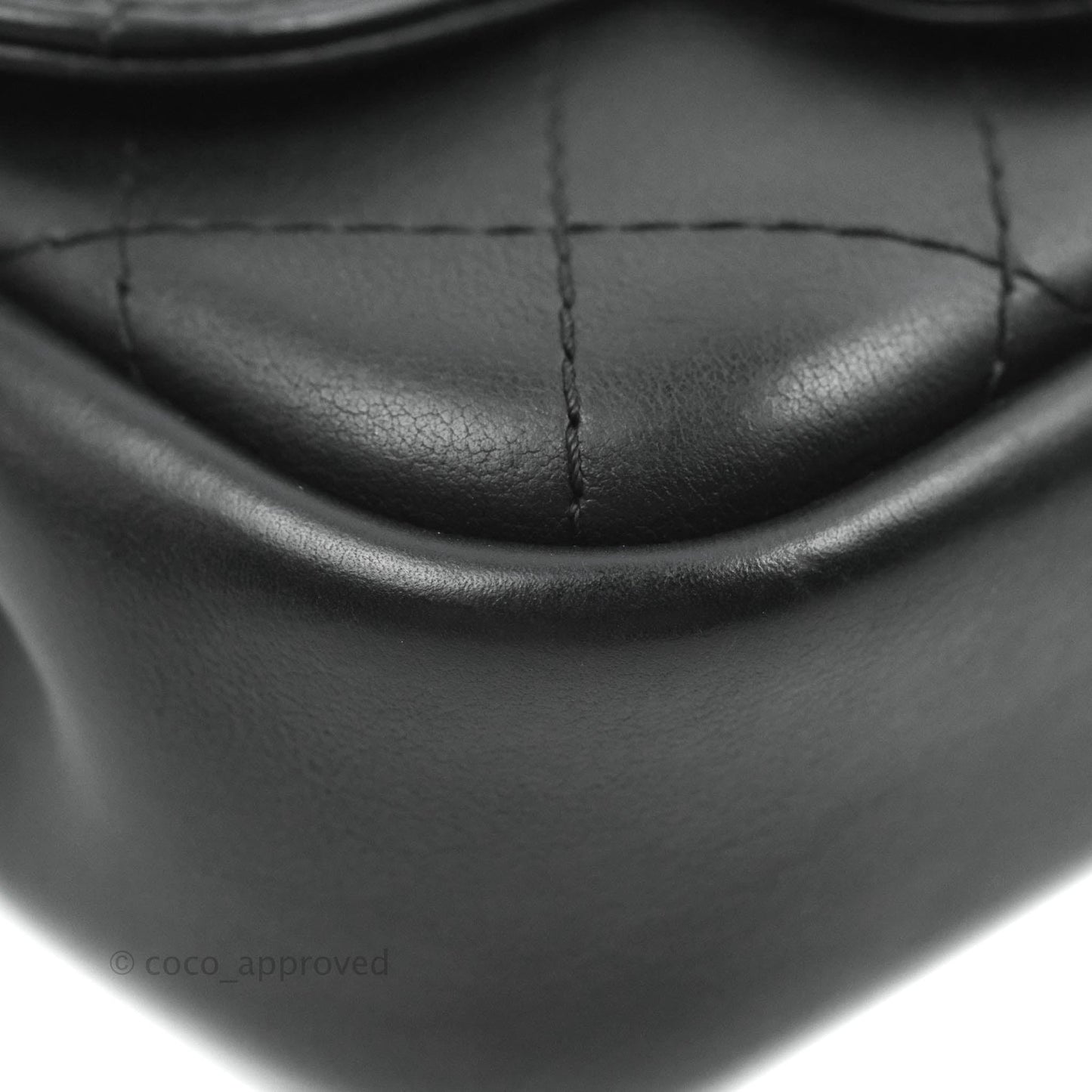 Chanel Flat Quilted Small Messenger Bag Black Calfskin Ruthenium Hardware