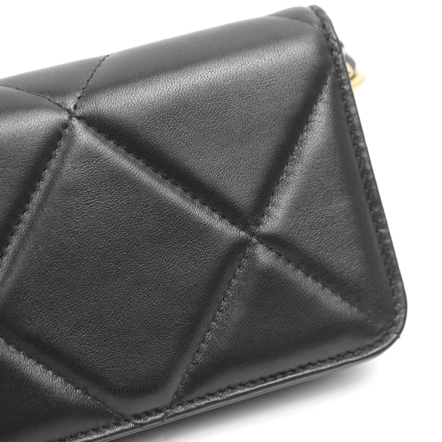 Chanel 19 Mini Clutch with Chain Black Lambskin Mixed Hardware