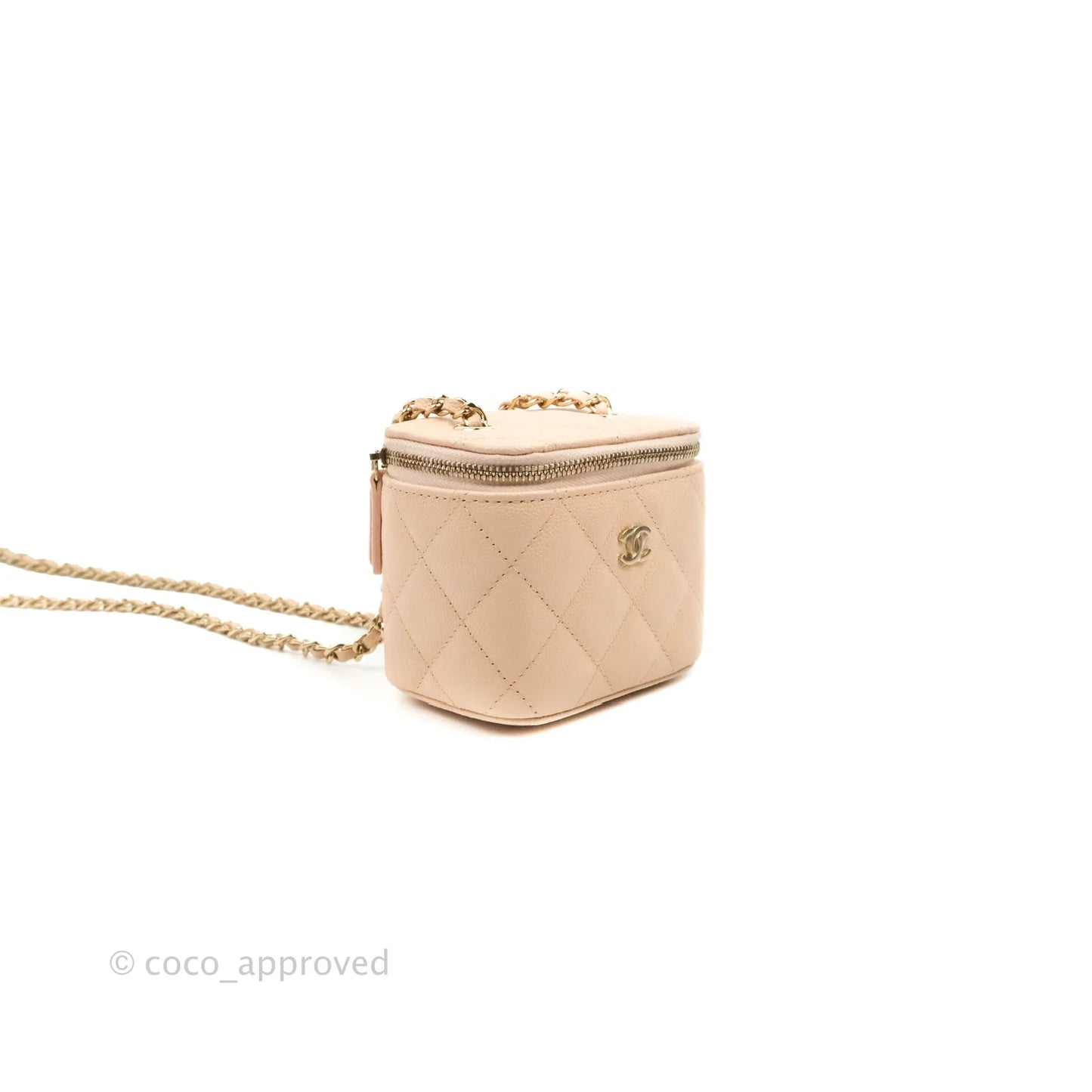 Chanel Mini Vanity With Chain Rose Clair Pink Caviar Gold Hardware