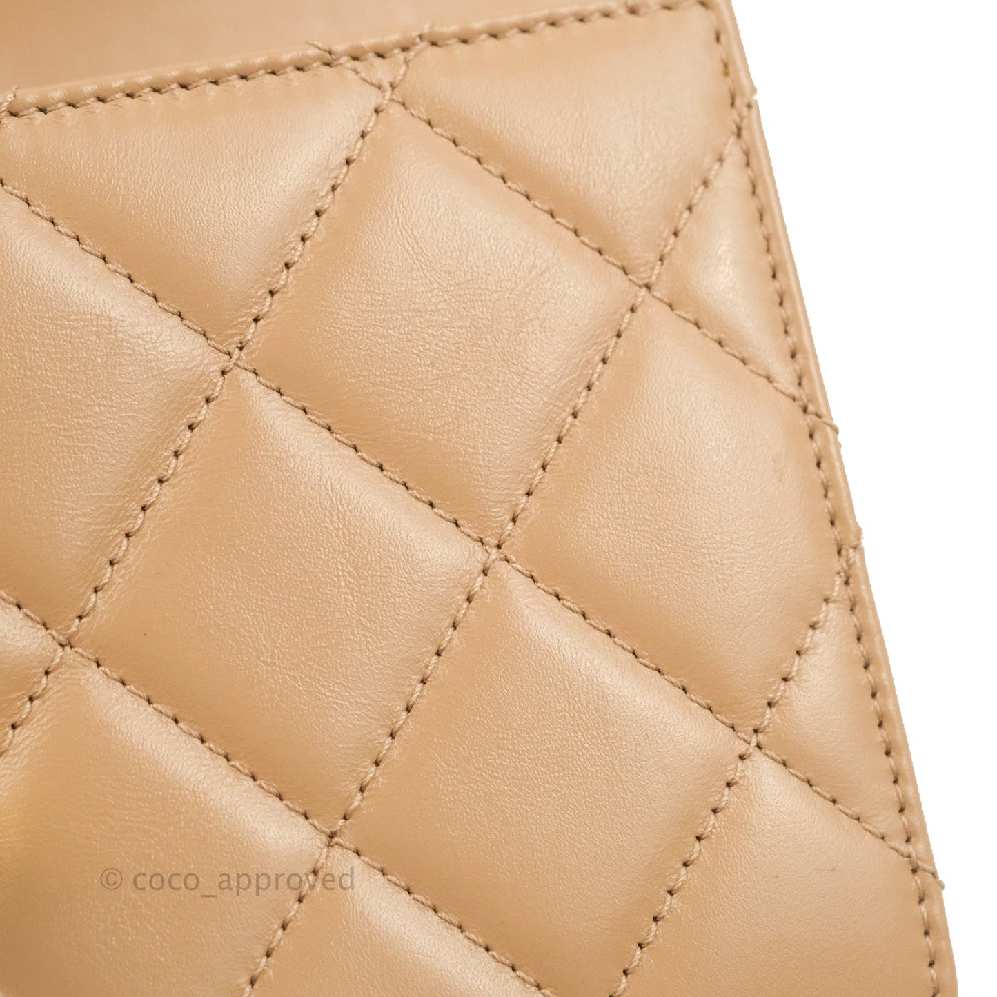 Chanel Quilted Perfect Fit Adjustable Beige Calfskin Gold Hardware 21A