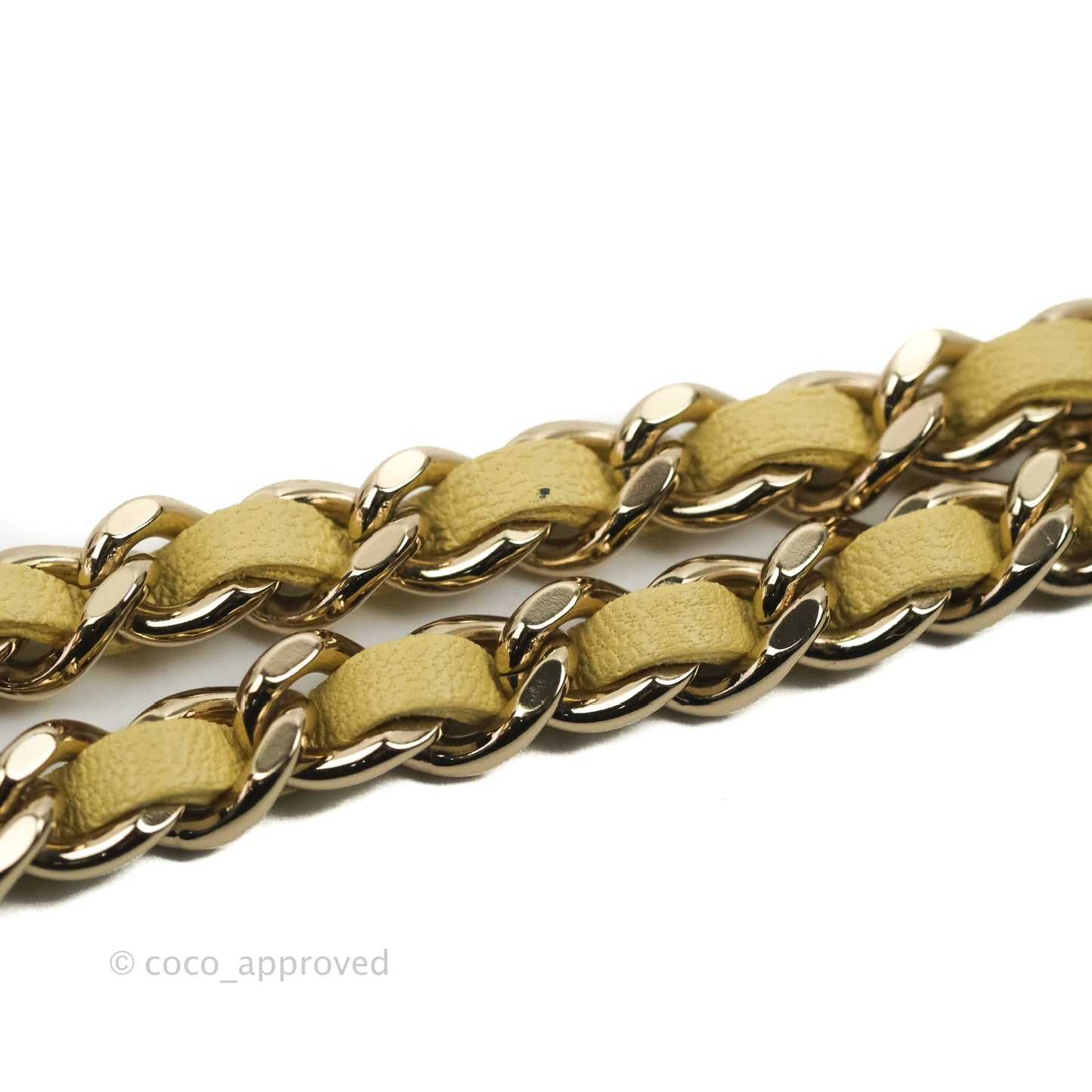 Chanel Mini Handle Clutch With Chain Yellow Lambskin Gold Hardware