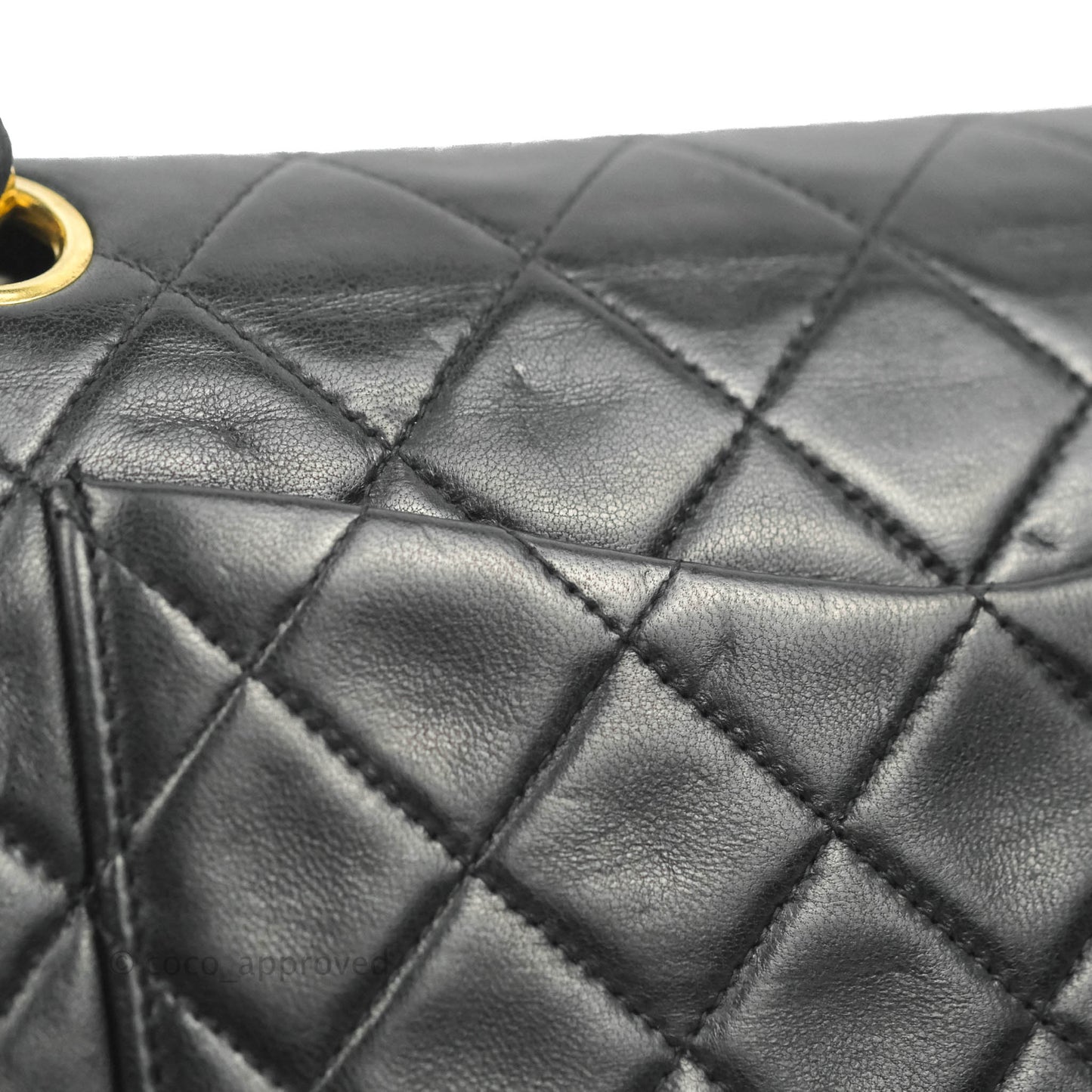 Chanel Classic Vintage Small S/M Flap Black Lambskin 24K Gold Hardware