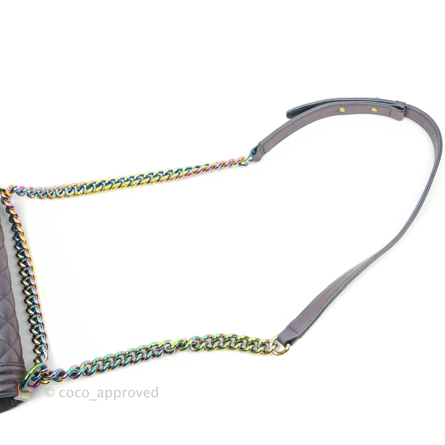 Chanel Medium Boy Bag Iridescent Purple Calfskin Mermaid Rainbow Hardware