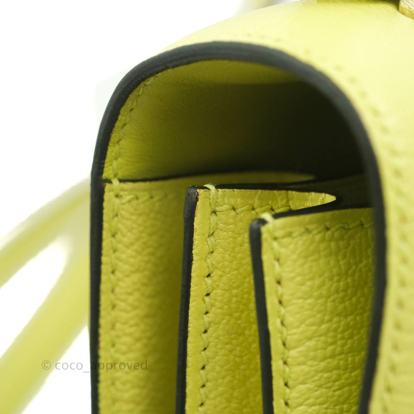 Hermès Constance Mini 18cm R9 Jaune Bourgeon Chevre Mysore Palladium Hardware